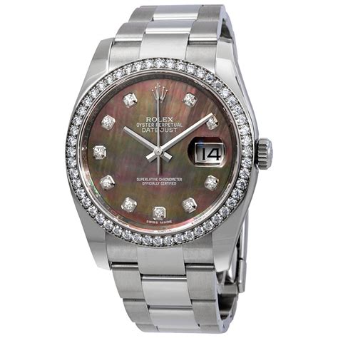 rolex black mother of pearl face|diamond bezel for ladies rolex.